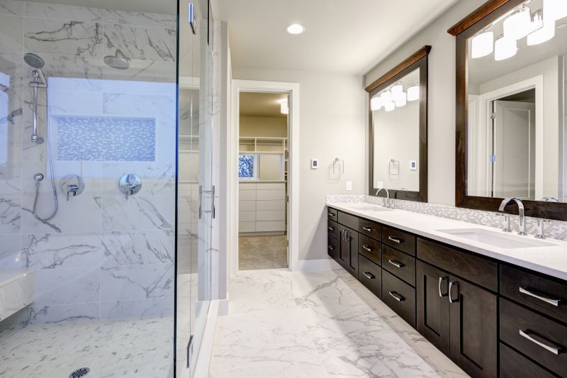 High-end vanity with marble countertop